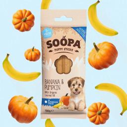 Soopa Vegan Dog Snack Banana & Pumpkin Dental Sticks